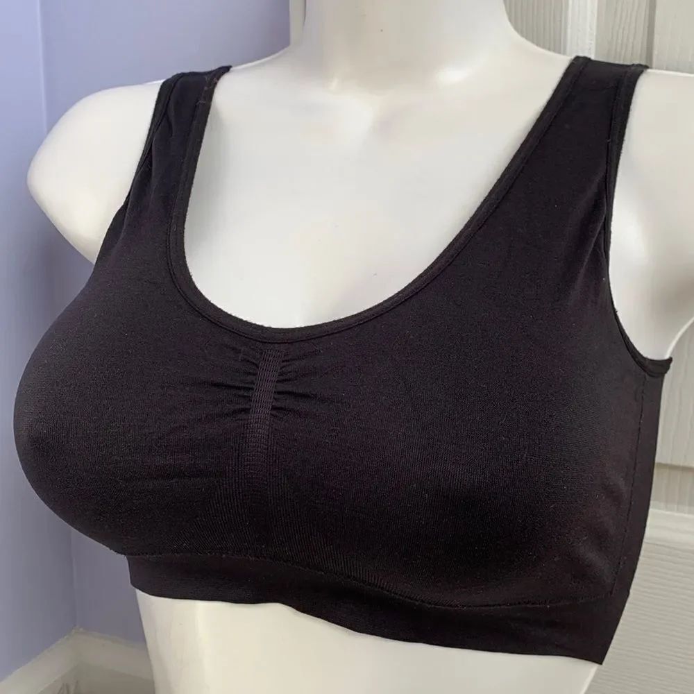 Lot of 3 Jockey Unlined Wireless Seamless Bralette Bras S/M Black